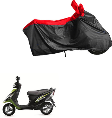 RiderShine Waterproof Two Wheeler Cover for TVS(Scooty Streak, Black, Red)