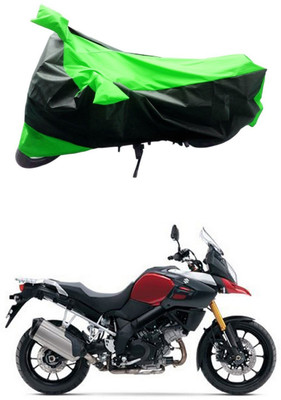 Mdstar Waterproof Two Wheeler Cover for Suzuki(V Strom 1000, Green, Black)