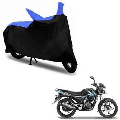 DeepShakshi AUTOMOTIVE Waterproof Two Wheeler Cover for Bajaj(Discover 100 DTS-i, Black, Blue)