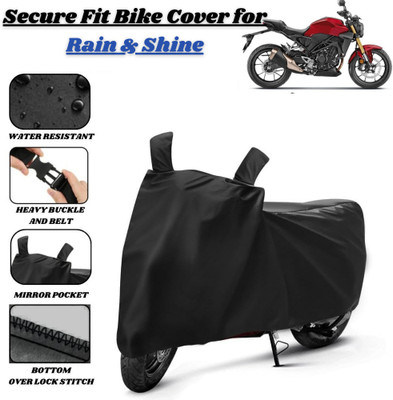 Delphinium Waterproof Two Wheeler Cover for Honda(CB300R, Black)