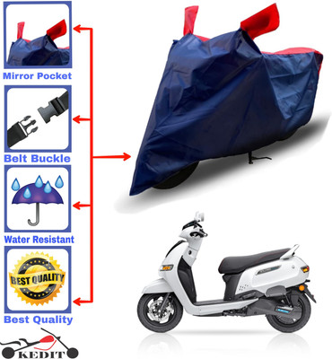 KEDIT Two Wheeler Cover for TVS(iQube, Red, Blue)