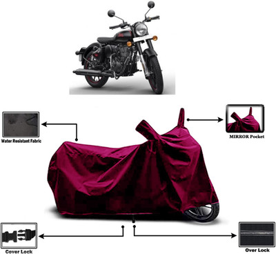Amexride Two Wheeler Cover for Royal Enfield(Bullet 350, Maroon)