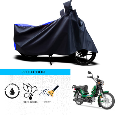 ANTHUB Waterproof Two Wheeler Cover for TVS(Heavy Duty Super XL, Black, Blue)