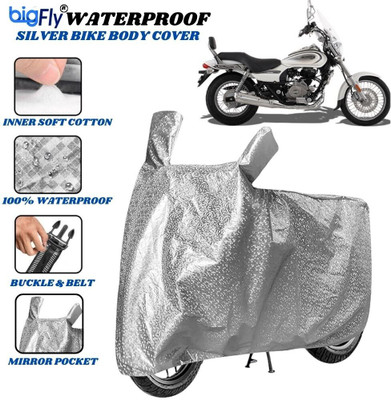 BigFly Waterproof Two Wheeler Cover for Bajaj(Avenger 220 Cruise, Silver)