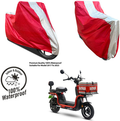 AutoGalaxy Waterproof Two Wheeler Cover for TVS(iQube Electric, Silver, Red)