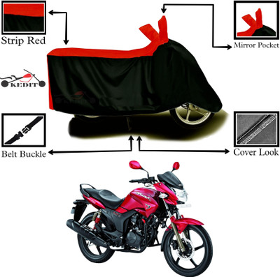 KEDIT Two Wheeler Cover for Hero(Hunk, Red, Black)