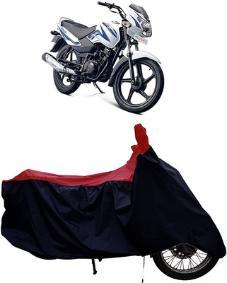KEDIT Two Wheeler Cover for TVS(Sport ES, Red, Black)