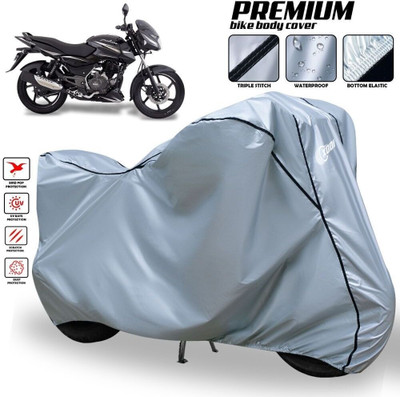 AutoGalaxy Waterproof Two Wheeler Cover for Bajaj(Pulsar 150 DTS-i, Silver, Black)
