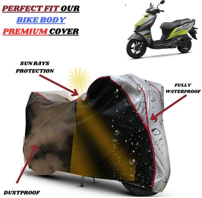 kerwa Waterproof Two Wheeler Cover for Suzuki(Avenis 125, Black, Silver)