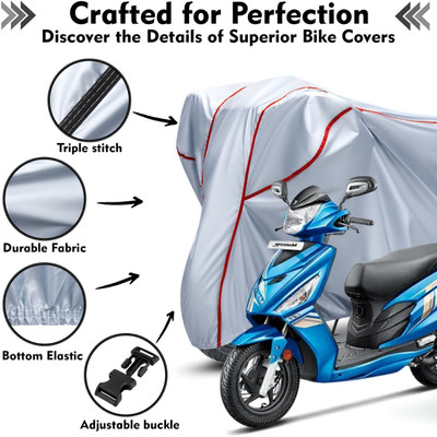 AutoGalaxy Waterproof Two Wheeler Cover for Hero(Maestro, Silver, Red)