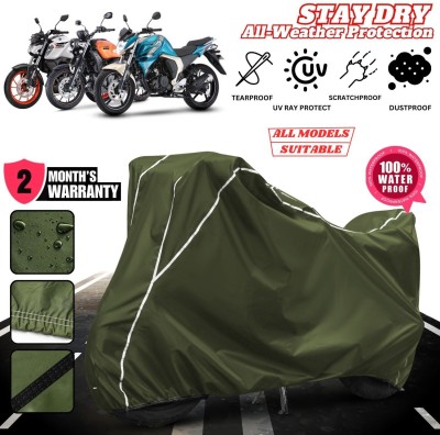 AUTOCAD Waterproof Two Wheeler Cover for Yamaha(FZ 25 BS6, Green, White)