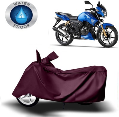 ROYAL AUTO MART Two Wheeler Cover for TVS(Apache RTR 180, Maroon)