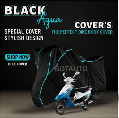BOTAUTO Waterproof Two Wheeler Cover for TVS(Pep Plus, Black)