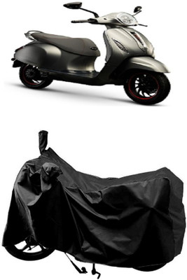 AutoKick Two Wheeler Cover for Bajaj(Urbanite Chetak BS6, Black)