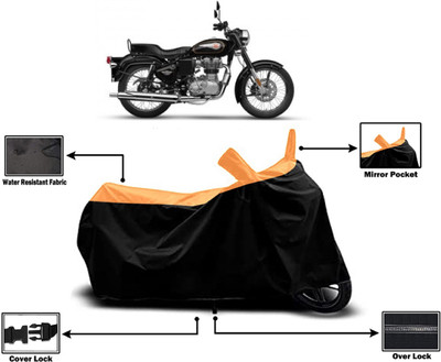 Amexride Two Wheeler Cover for Royal Enfield(Standard 350, Orange)