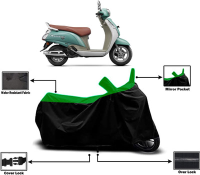 Amexride Two Wheeler Cover for Suzuki(Access 125, Green)