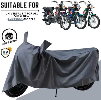 MADAFIYA Waterproof Two Wheeler Cover for TVS(XL 100, Grey)