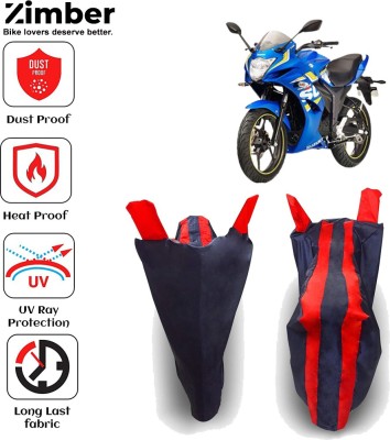 ZIMBER Two Wheeler Cover for Suzuki(Gixxer SF, Red)