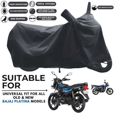 DeepShakshi AUTOMOTIVE Two Wheeler Cover for Bajaj(Platina 110 H-Gear BS6, Black, Black)