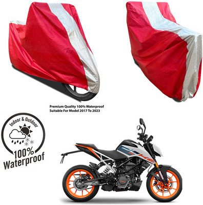AutoGalaxy Waterproof Two Wheeler Cover for Suzuki(intruder 150, Silver, Red)