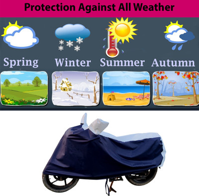 Kappihun Waterproof Two Wheeler Cover for Bajaj(Avenger 220 DTS-i, White, Blue)