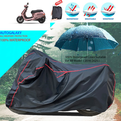 AutoGalaxy Waterproof Two Wheeler Cover for Ola(Black)