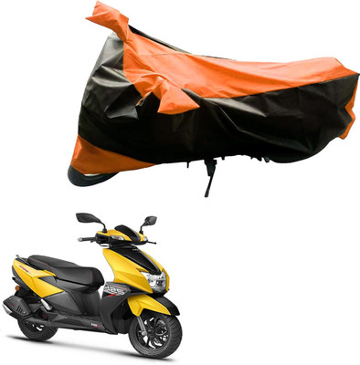 Mdstar Waterproof Two Wheeler Cover for TVS(NTORQ, Black, Orange)