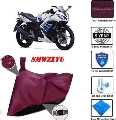 smwzxyu Waterproof Two Wheeler Cover for Yamaha(YZF R15 S, Maroon)