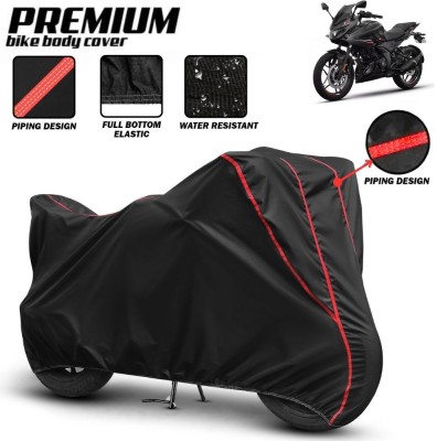 Mwiss Waterproof Two Wheeler Cover for Bajaj(Pulsar 250, Black, Red)