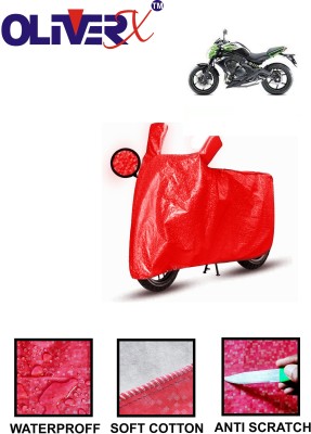 OliverX Waterproof Two Wheeler Cover for Kawasaki(ER 6N, Red)