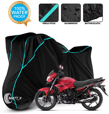 MATT_X Waterproof Two Wheeler Cover for Hero(Glamour, Black, Blue)