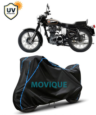 MOVIQUE Waterproof Two Wheeler Cover for Royal Enfield(Bullet 350, Black, Blue)