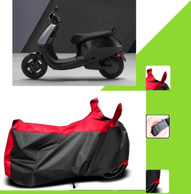 WMIZEXA Two Wheeler Cover for Ola(Electric Scooter, Black, Red)