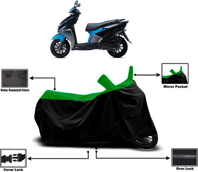 Amexride Two Wheeler Cover for TVS(Ntorq 125, Green, Black)