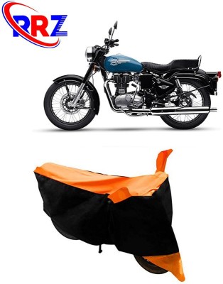 RRZ Waterproof Two Wheeler Cover for Royal Enfield(Standard 350, Black, Orange)