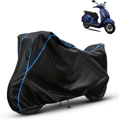 kerwa Waterproof Two Wheeler Cover for Bajaj(Chetak, Black, Red)