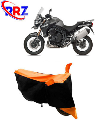 RRZ Waterproof Two Wheeler Cover for Triumph(Tiger 800, Black, Orange)