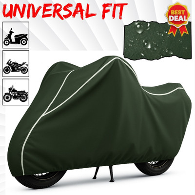 Car Styling Waterproof Two Wheeler Cover for Royal Enfield(Bullet 350, Green, White)