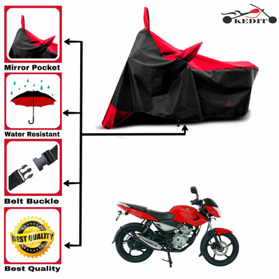 AASHTIK MART Two Wheeler Cover for Bajaj(Pulsar 135 LS DTS-i, Red, Black)