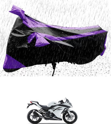 RONISH Waterproof Two Wheeler Cover for Kawasaki(Ninja 300, Purple, Black)