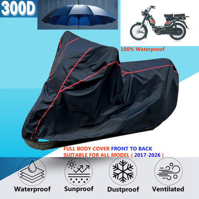 AutoGalaxy Waterproof Two Wheeler Cover for TVS(XL 100 Heavy Duty BS6, Black, Red)