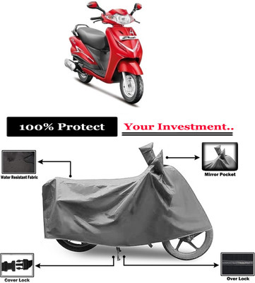 Amexride Two Wheeler Cover for Hero(Duet LX 110CC BS6, Grey)