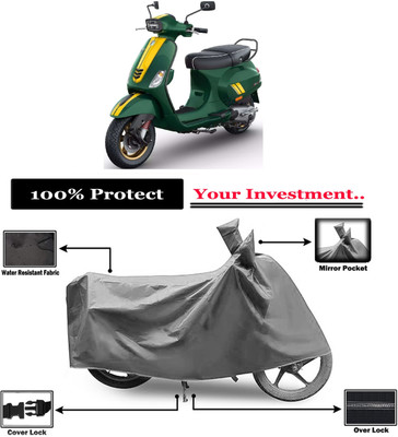 Amexride Two Wheeler Cover for Piaggio(Vespa SXL 150, Grey)