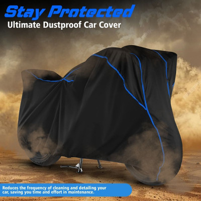 Delphinium Waterproof Two Wheeler Cover for Bajaj(Pulsar 150, Black, Blue)