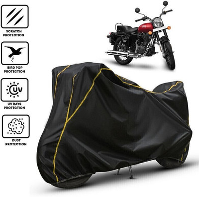 Shiv Kanha Waterproof Two Wheeler Cover for Royal Enfield(Bullet 350, Black, Yellow)