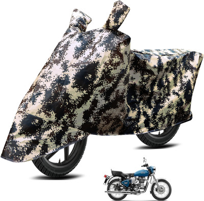 Euro Care Waterproof Two Wheeler Cover for Royal Enfield(Electra, Silver)