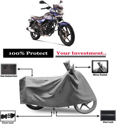 Amexride Two Wheeler Cover for Bajaj(Discover 135, Grey)