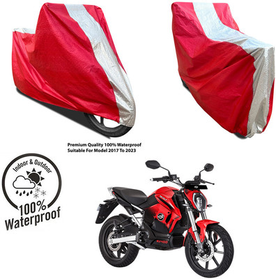 AutoGalaxy Waterproof Two Wheeler Cover for TVS(XL 100 Comfort BS6, Silver, Red)