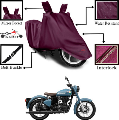 KEDIT Two Wheeler Cover for Royal Enfield(Classic 350 Signals, Maroon)