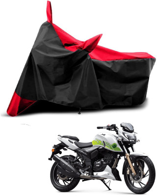 AASHTIK MART Two Wheeler Cover for TVS(Apache RTR 200 Fi E100, Red, Black)